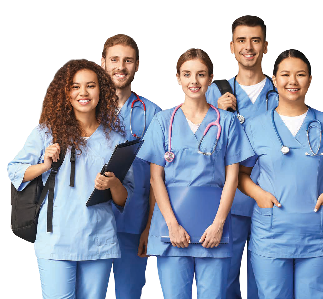 Nurses in scrubs